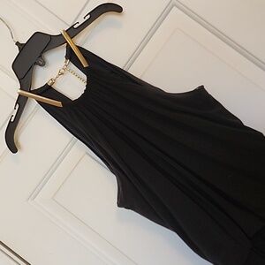 Dressbarn Collection Black Wide Leg Jumpsuit w/Gold Tone Accents